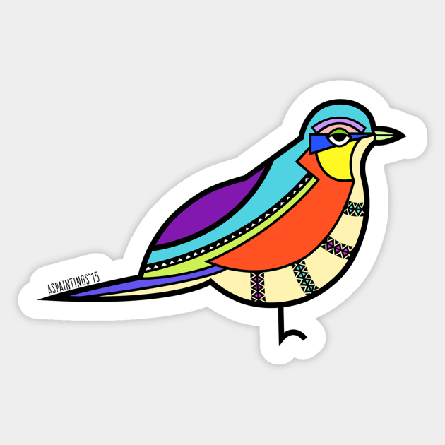 Singing Thrush Sticker by ANDREASILVESTRI